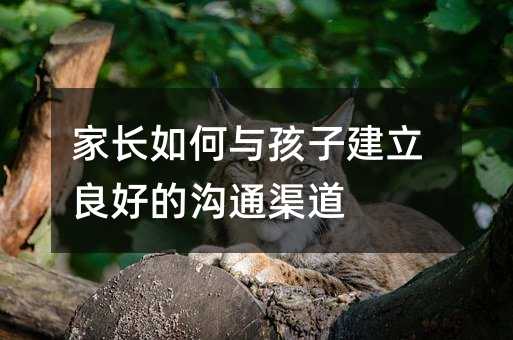 家长如何与孩子建立良好的沟通渠道