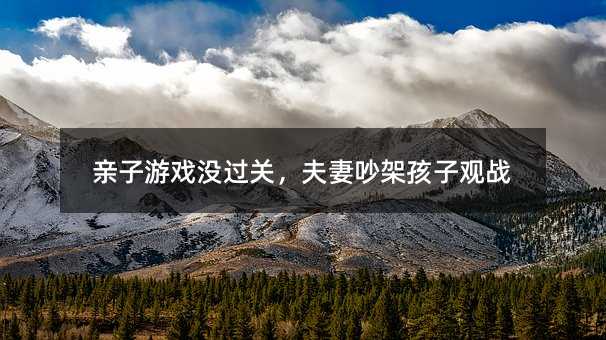 亲子游戏没过关,夫妻吵架孩子观战
