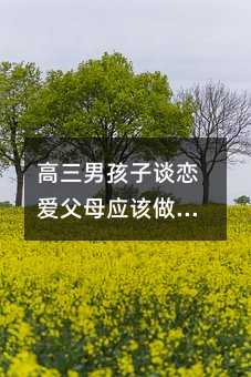 高三男孩子谈恋爱父母应该做好以下几点