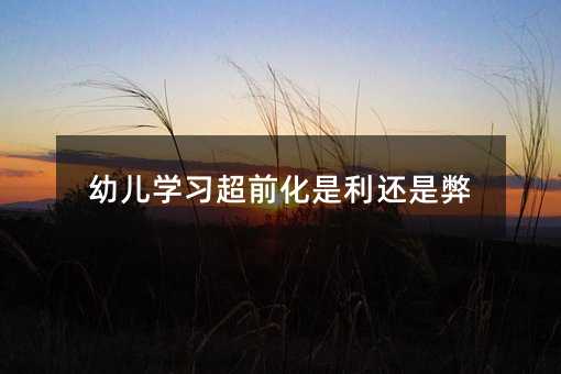 幼儿学习超前化是利还是弊