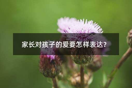 家长对孩子的爱要怎样表达?
