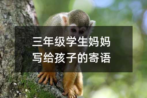 三年级学生妈妈写给孩子的寄语