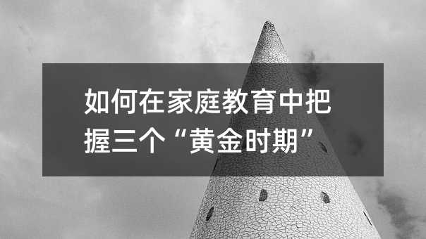 如何在家庭教育中把握三个“黄金时期”