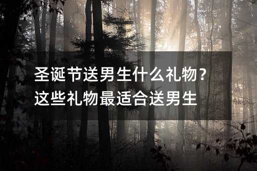 圣诞节送男生什么礼物?这些礼物最适合送男生