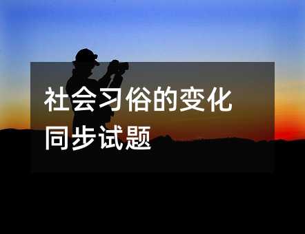 社会习俗的变化同步试题