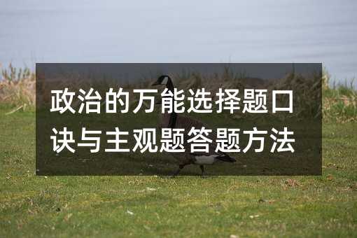 政治的万能选择题口诀与主观题答题方法