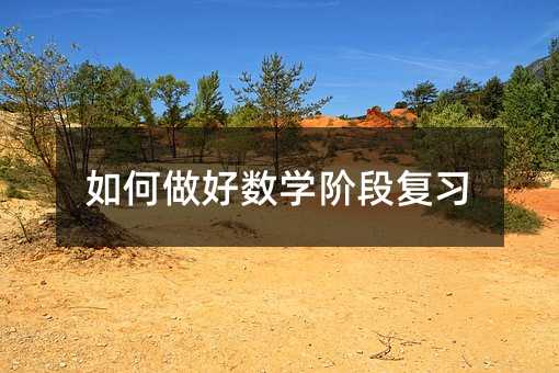 如何做好数学阶段复习