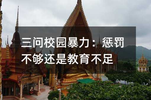 三问校园暴力:惩罚不够还是教育不足