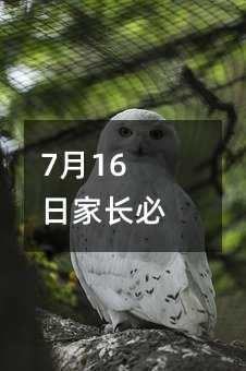 7月16日父母必读