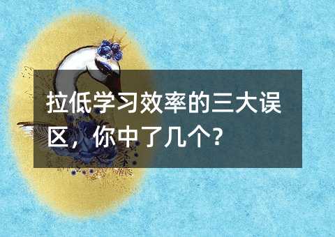 拉低学习效率的三大误区,你中了几个?
