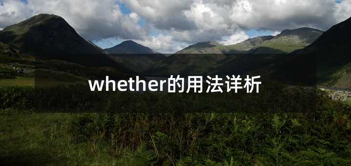 whether的用法详析