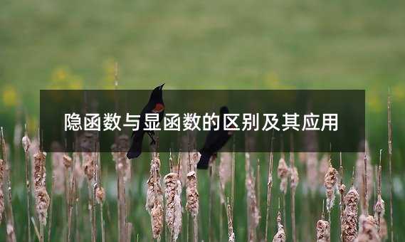 隐函数与显函数的区别及其应用