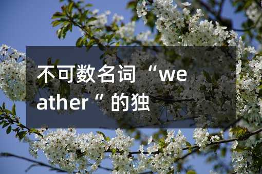 不可数名词 “weather“ 的独特运用