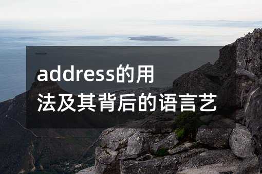 address的用法及其背后的语言艺术