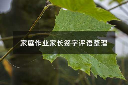 家庭作业家长签字评语整理