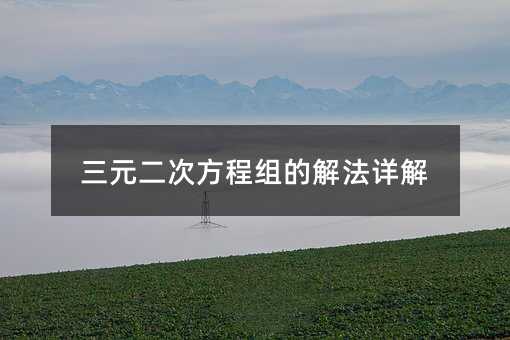 三元二次方程组的解法详解