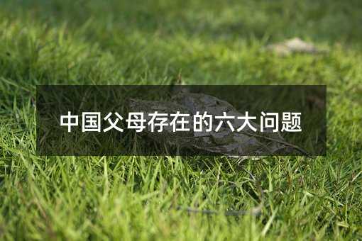 中国父母存在的六大问题
