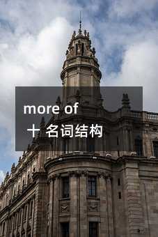 more of 十 名词结构用法解析