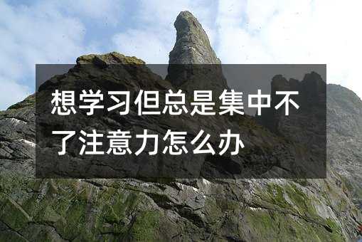 想学习但总是集中不了注意力怎么办