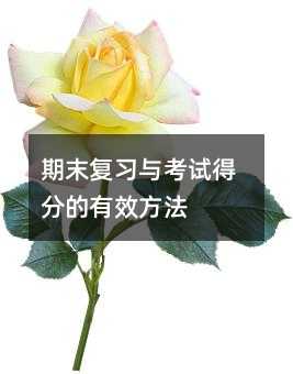 期末复习与考试得分的有效方法