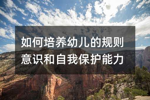 如何培养幼儿的规则意识和自我保护能力