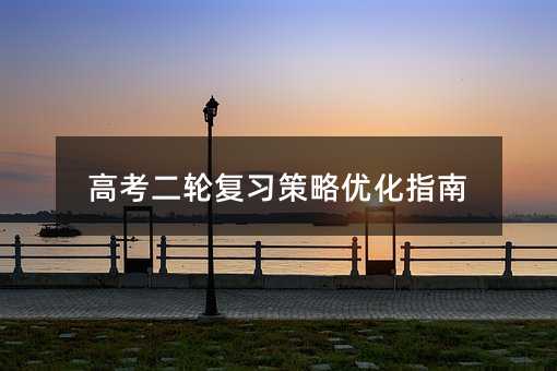 高考二轮复习策略优化指南