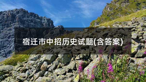 宿迁中招历史考试试题(含答案)
