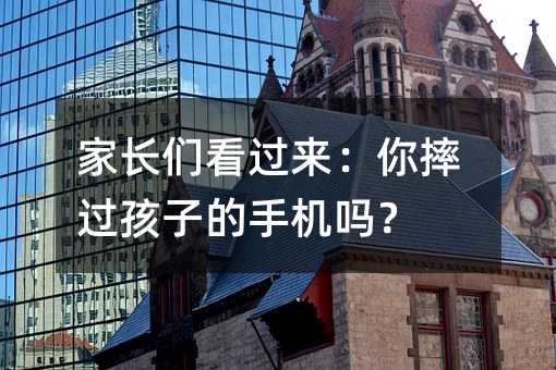 家长们看过来:你摔过孩子的手机吗?