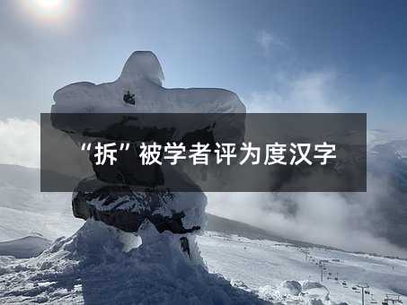 “拆”被学者评为度汉字