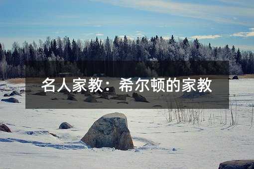 名人家教:希尔顿的家教
