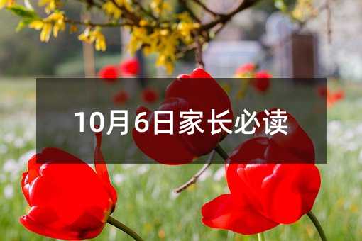 10月6日家长必读