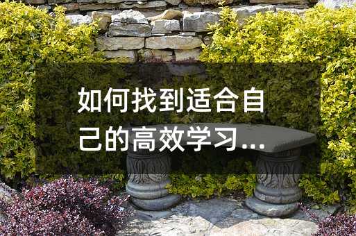 如何找到适合自己的高效学习方法