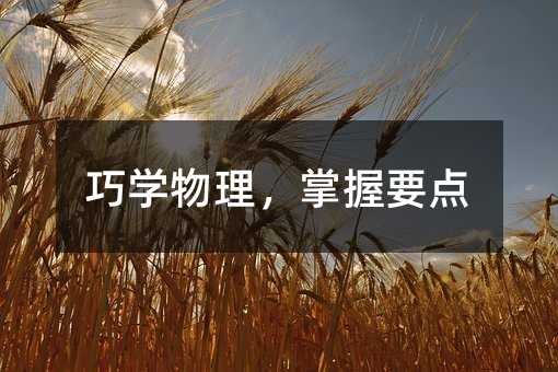 巧学物理,掌握要点
