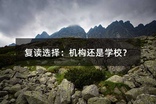 复读选择:机构还是学校?