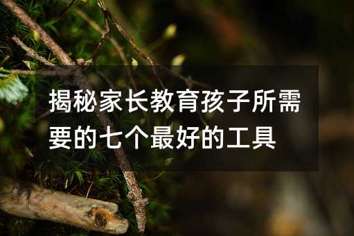 揭秘家长教育孩子所需要的七个最好的工具