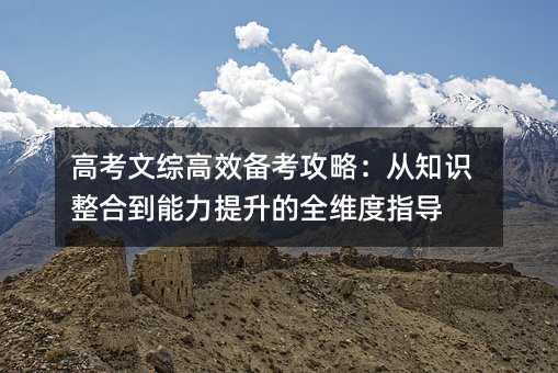 高考文综高效备考攻略:从知识整合到能力提升的全维度指导