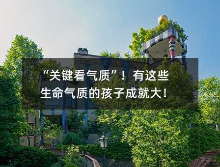 “关键看气质”!有这些生命气质的孩子成就大!