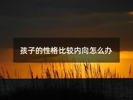 孩子的性格比较内向怎么办
