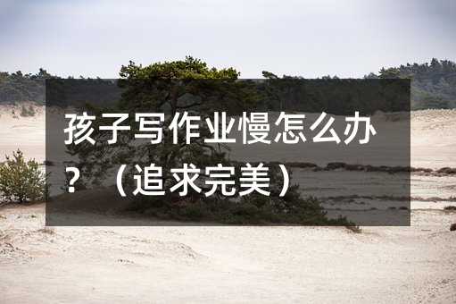 孩子写作业慢怎么办?(追求完美)
