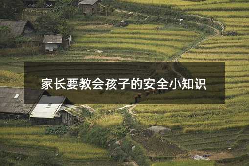 家长要教会孩子的安全小知识