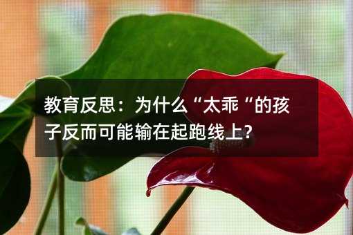 教育反思：为什么“太乖“的孩子反而可能输在起跑线上？