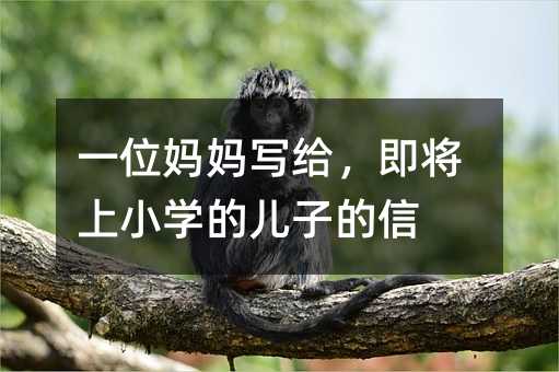 一位妈妈写给,即将上小学的儿子的信