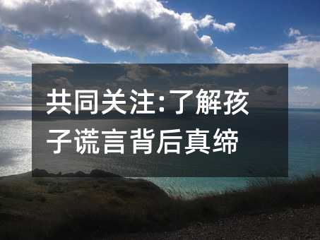 共同关注:了解孩子谎言背后真缔