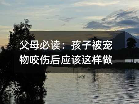 父母必读:孩子被宠物咬伤后应该这样做