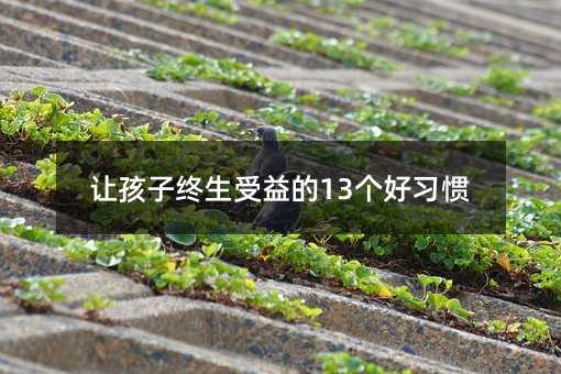 让孩子终生受益的13个好习惯