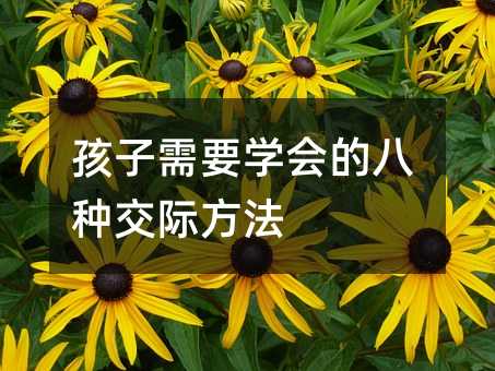 孩子需要学会的八种交际方法