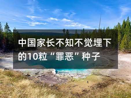 中国家长不知不觉埋下的10粒“罪恶”种子