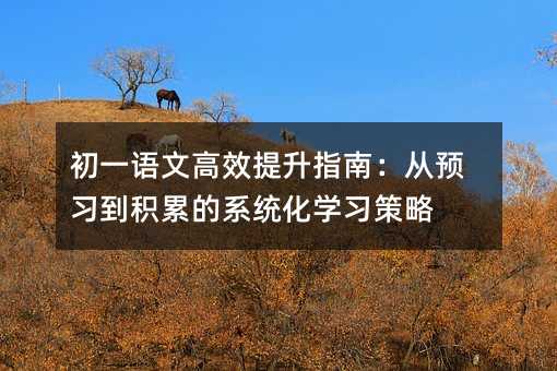级语文高效提高指南：从预习到积累的系统化学习方案