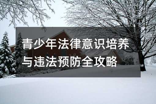 青少年法律意识培养与违法预防全攻略