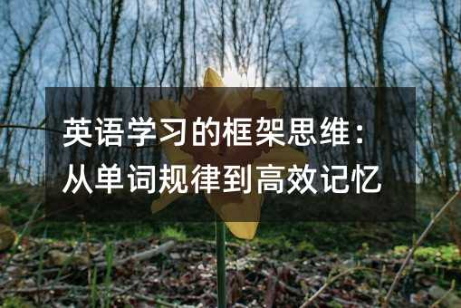 英语学习的框架思维:从单词规律到高效记忆